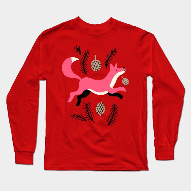 Happy Fox Long Sleeve T-Shirt by Rebelform